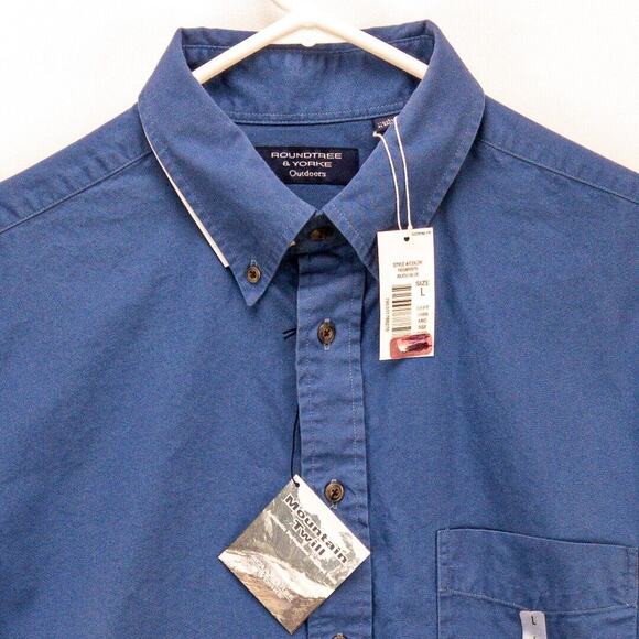 Soft Twill Work Shirt Relaxed Fit Men's Large Outdoor Comfort Roundtree & Yorke - Picture 4 of 14